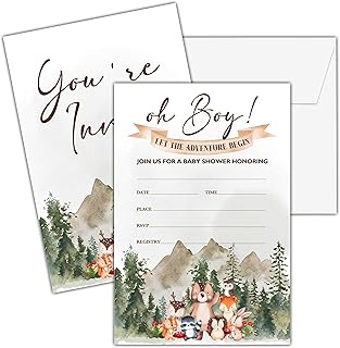 Cazhes Oh Boy! Baby Shower Invitations, 25 Double-S