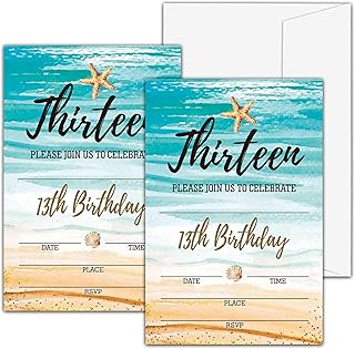 Valucise 13th Birthday Beach Party Invitations