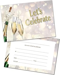 Olivia Samuel 40 Adult Party Invitations - Champagne Themed