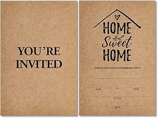 Soiceu Rustic Home Sweet Home Housewarming Party Invitations Set