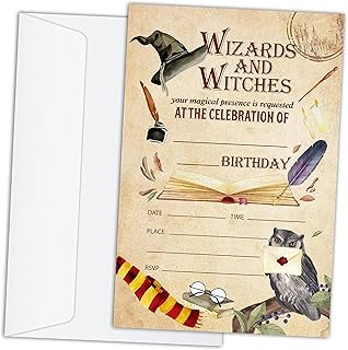 Magical Wizard Birthday Invitations Set of 20