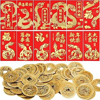 36 PCS Chinese New Year Red Envelopes and 64 PCS Lucky Money